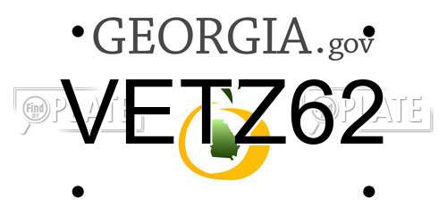 VETZ62 Georgia License Plate