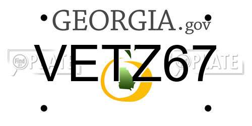 VETZ67 Georgia License Plate