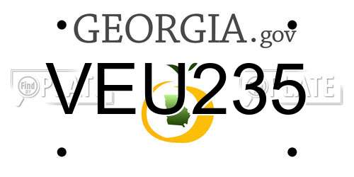 VEU235 Georgia License Plate