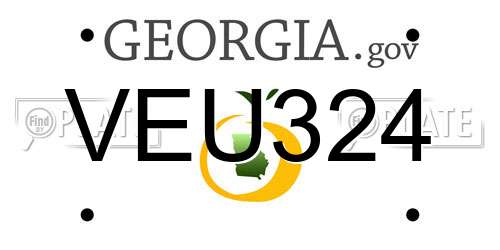 VEU324 Georgia License Plate
