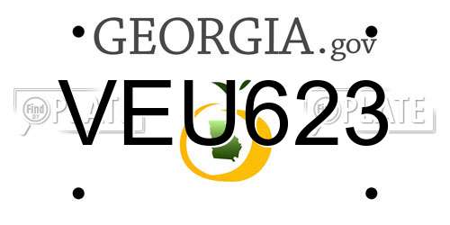 VEU623 Georgia License Plate