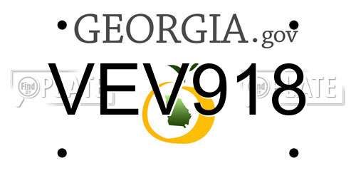 VEV918 Georgia License Plate