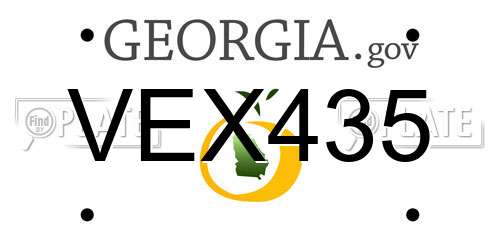 VEX435 Georgia License Plate