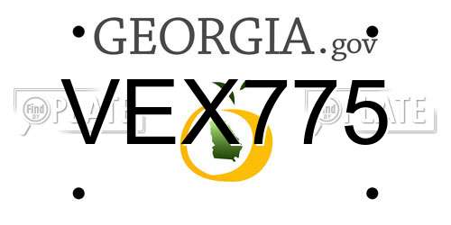 VEX775 Georgia License Plate