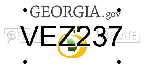 VEZ237 Georgia License Plate