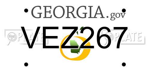 VEZ267 Georgia License Plate
