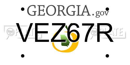 VEZ67R Georgia License Plate