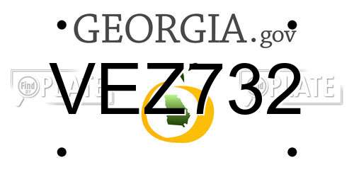 VEZ732 Georgia License Plate