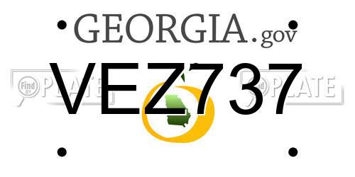 VEZ737 Georgia License Plate