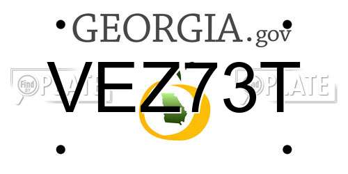VEZ73T Georgia License Plate