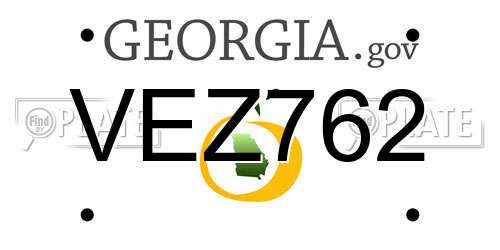 VEZ762 Georgia License Plate