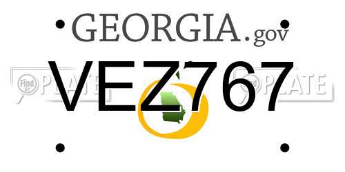 VEZ767 Georgia License Plate