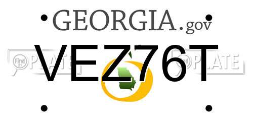 VEZ76T Georgia License Plate