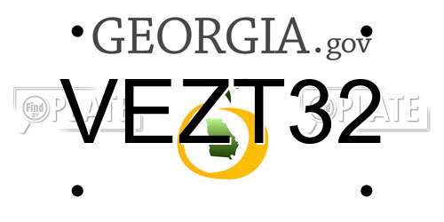 VEZT32 Georgia License Plate