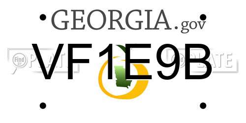 VF1E9B Georgia License Plate