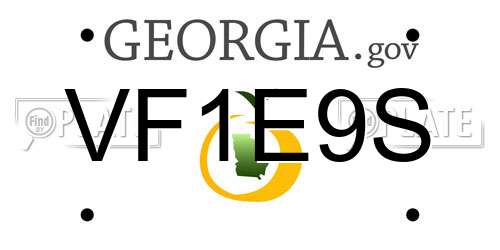 VF1E9S Georgia License Plate