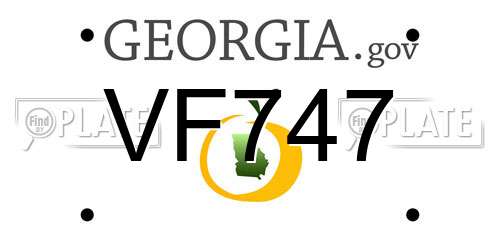 VF747 Georgia License Plate