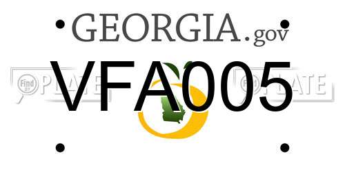 VFA005 Georgia License Plate