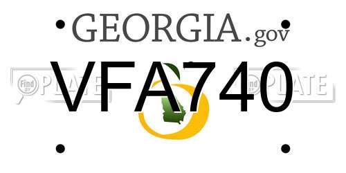 VFA740 Georgia License Plate