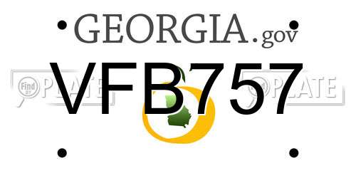VFB757 Georgia License Plate