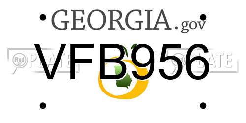 VFB956 Georgia License Plate