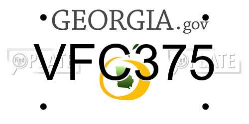VFC375 Georgia License Plate