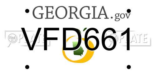 VFD661 Georgia License Plate