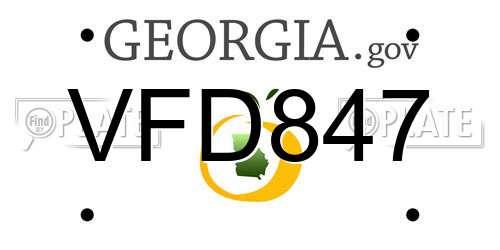 VFD847 Georgia License Plate