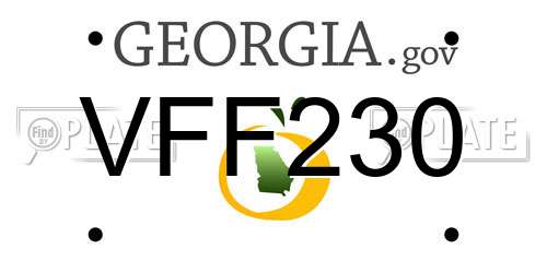 VFF230 Georgia License Plate