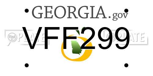VFF299 Georgia License Plate
