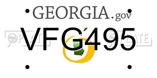 VFG495 Georgia License Plate