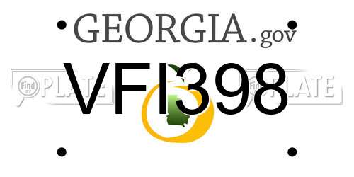 VFI398 Georgia License Plate