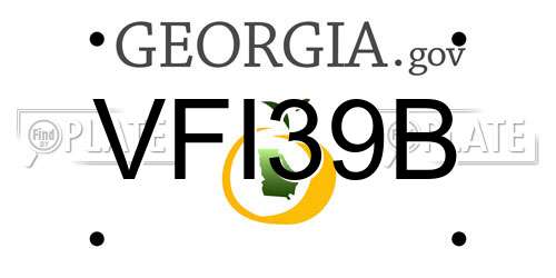 VFI39B Georgia License Plate