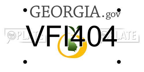 VFI404 Georgia License Plate