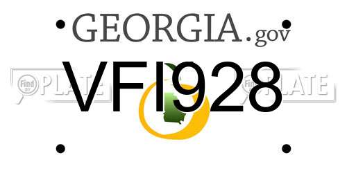 VFI928 Georgia License Plate