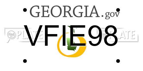 VFIE98 Georgia License Plate