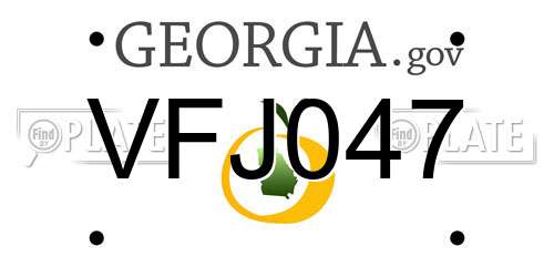 VFJ047 Georgia License Plate