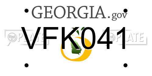 VFK041 Georgia License Plate