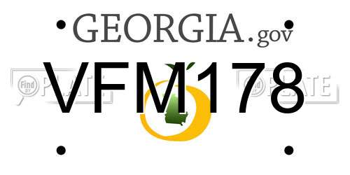 VFM178 Georgia License Plate