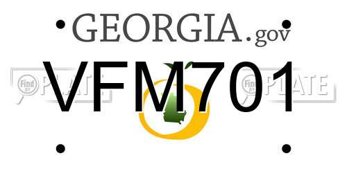 VFM701 Georgia License Plate