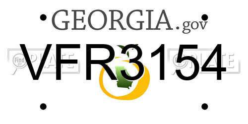 VFR3154 Georgia License Plate