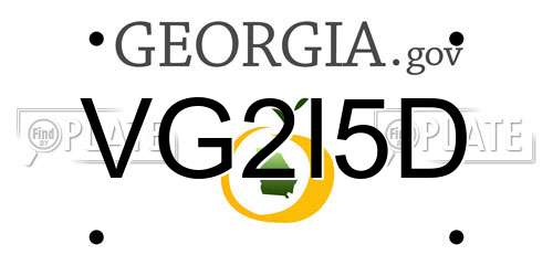 VG2I5D Georgia License Plate