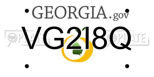 VG2I8Q Georgia License Plate