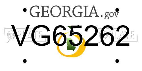 VG65262 Georgia License Plate
