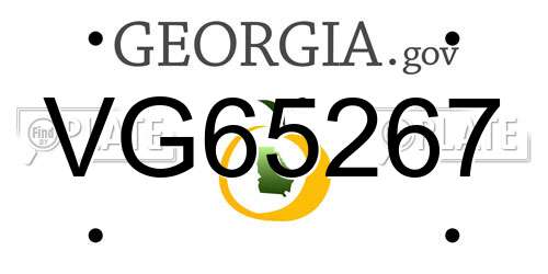VG65267 Georgia License Plate