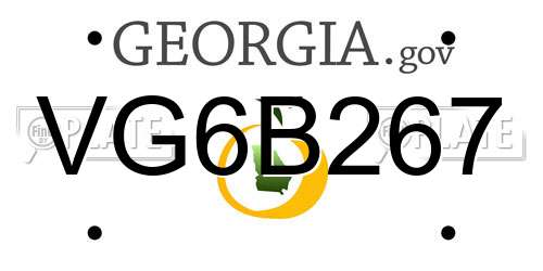 VG6B267 Georgia License Plate