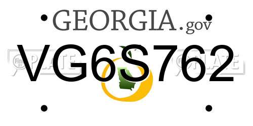 VG6S762 Georgia License Plate