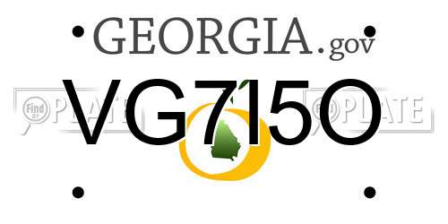 VG7I5O Georgia License Plate