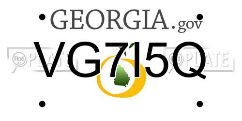 VG7I5Q Georgia License Plate