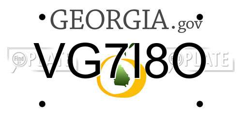VG7I8O Georgia License Plate